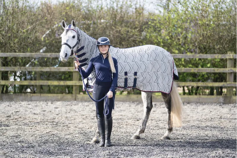 DefenceX System Guardian Fly Rug and Fly Mask - Silver-1